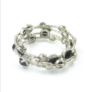 🔲popular black-Silver Gemstone Bracelet 🔲
